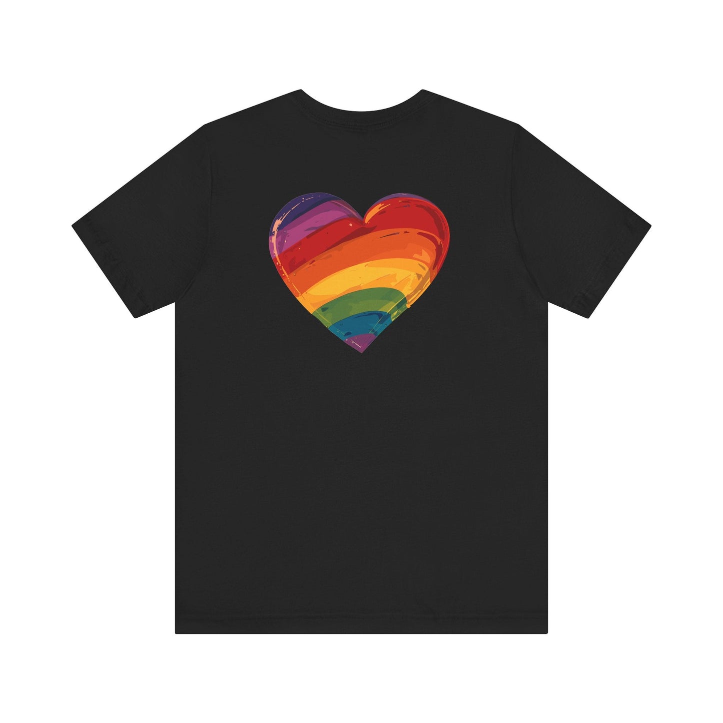 Cartoon Rainbow Heart - Heart - Side Print - Unisex T-Shirt - T-Shirt - The Lucky Wombat