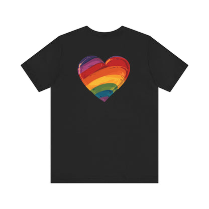 Cartoon Rainbow Heart - Heart - Side Print - Unisex T-Shirt - T-Shirt - The Lucky Wombat