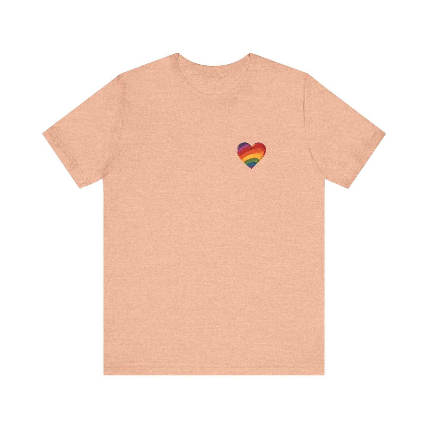 Cartoon Rainbow Heart - Heart - Side Print - Unisex T-Shirt - T-Shirt - The Lucky Wombat