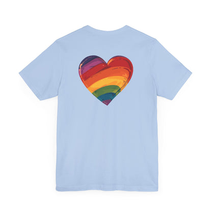 Cartoon Rainbow Heart - Heart - Side Print - Unisex T-Shirt - T-Shirt - The Lucky Wombat