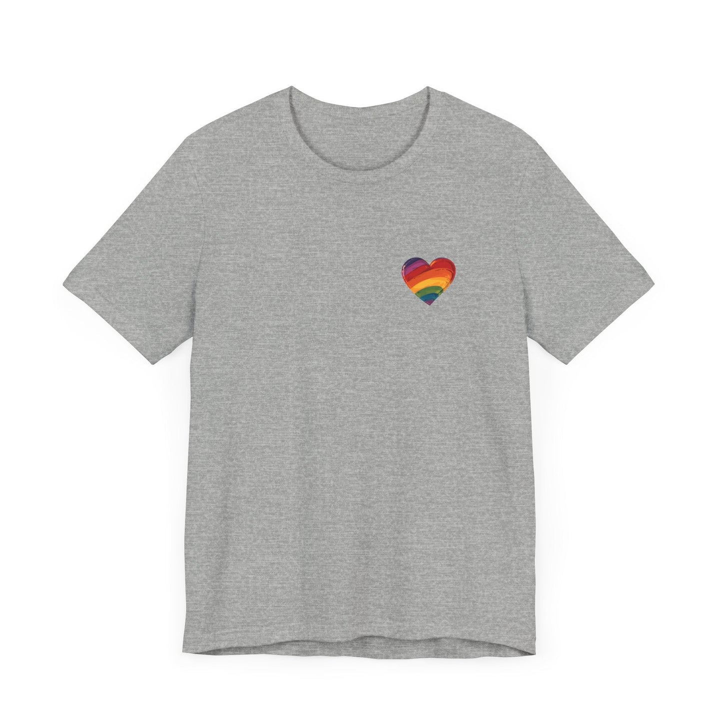 Cartoon Rainbow Heart - Heart - Side Print - Unisex T-Shirt - T-Shirt - The Lucky Wombat