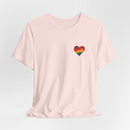 Cartoon Rainbow Heart - Heart - Side Print - Unisex T-Shirt - T-Shirt - The Lucky Wombat