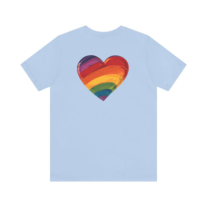 Cartoon Rainbow Heart - Heart - Side Print - Unisex T-Shirt - T-Shirt - The Lucky Wombat