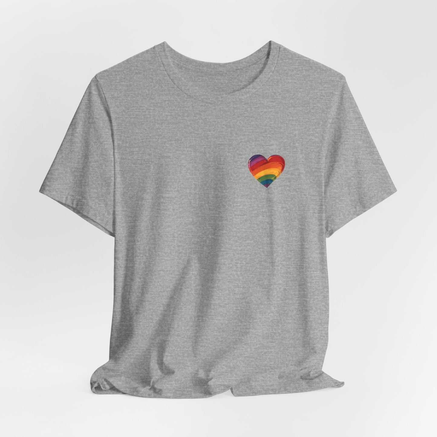 Cartoon Rainbow Heart - Heart - Side Print - Unisex T-Shirt - T-Shirt - The Lucky Wombat