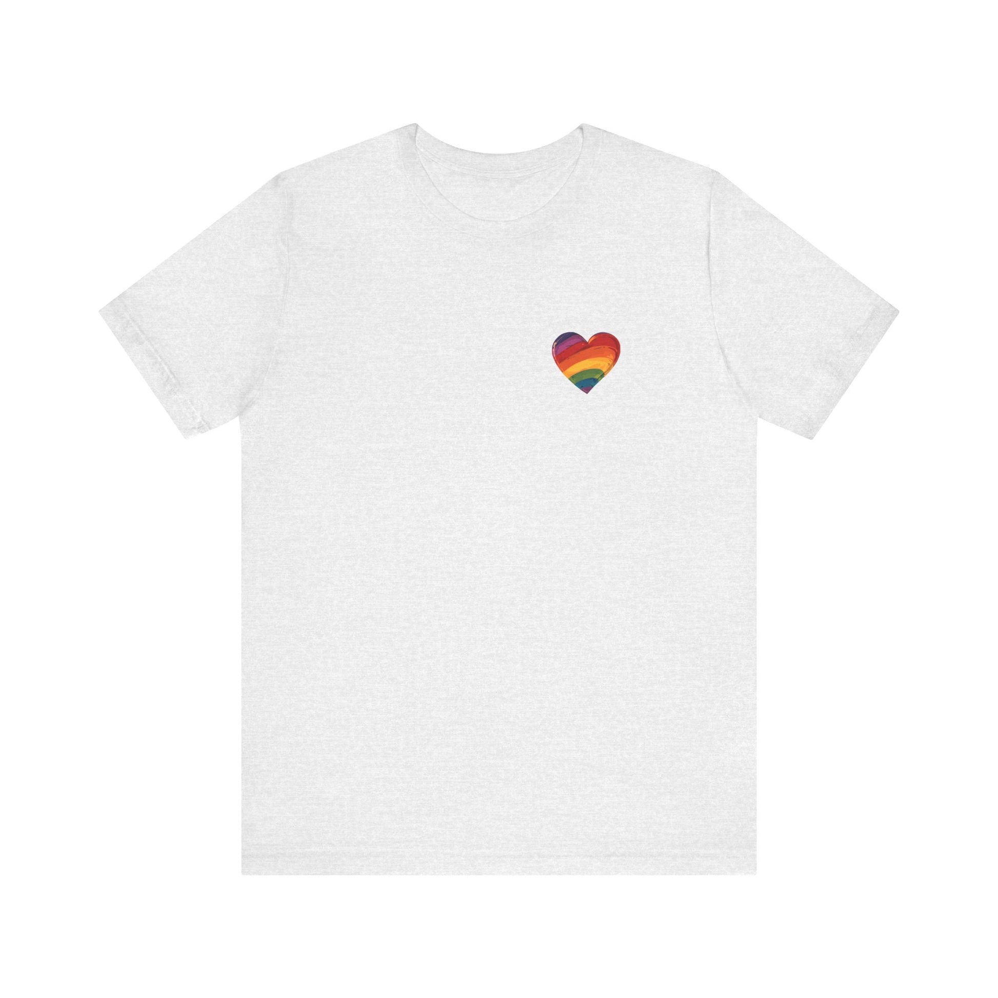 Cartoon Rainbow Heart - Heart - Side Print - Unisex T-Shirt - T-Shirt - The Lucky Wombat