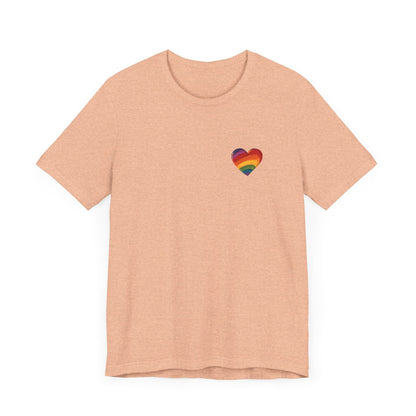 Cartoon Rainbow Heart - Heart - Side Print - Unisex T-Shirt - T-Shirt - The Lucky Wombat