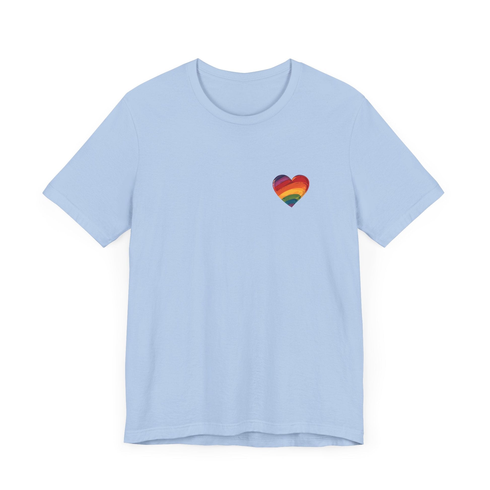 Cartoon Rainbow Heart - Heart - Side Print - Unisex T-Shirt - T-Shirt - The Lucky Wombat