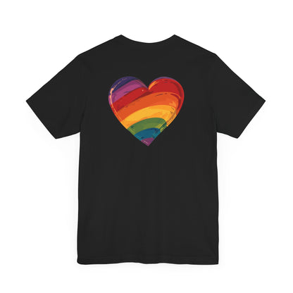 Cartoon Rainbow Heart - Heart - Side Print - Unisex T-Shirt - T-Shirt - The Lucky Wombat