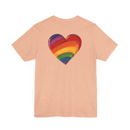 Cartoon Rainbow Heart - Heart - Side Print - Unisex T-Shirt - T-Shirt - The Lucky Wombat