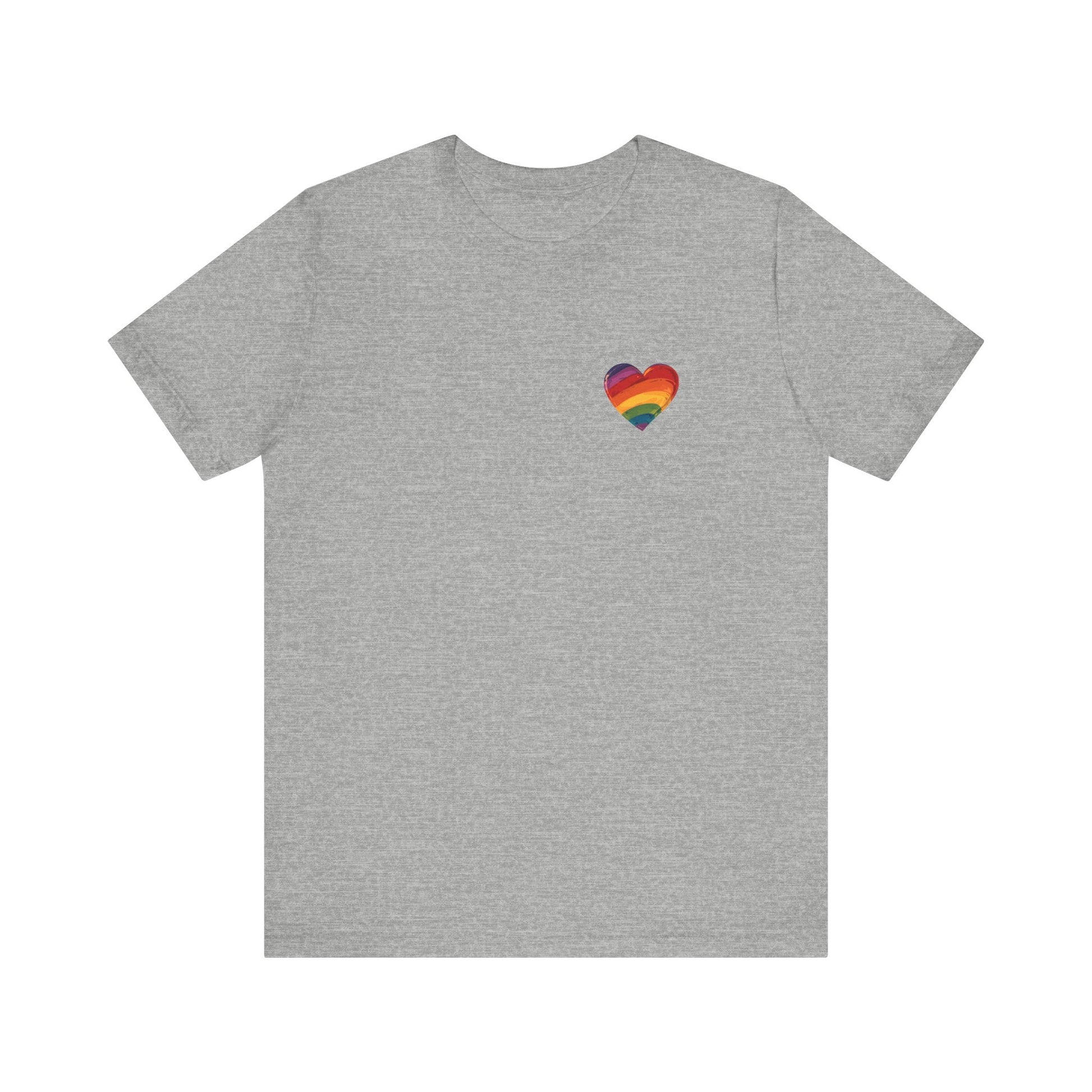 Cartoon Rainbow Heart - Heart - Side Print - Unisex T-Shirt - T-Shirt - The Lucky Wombat