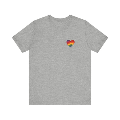 Cartoon Rainbow Heart - Heart - Side Print - Unisex T-Shirt - T-Shirt - The Lucky Wombat