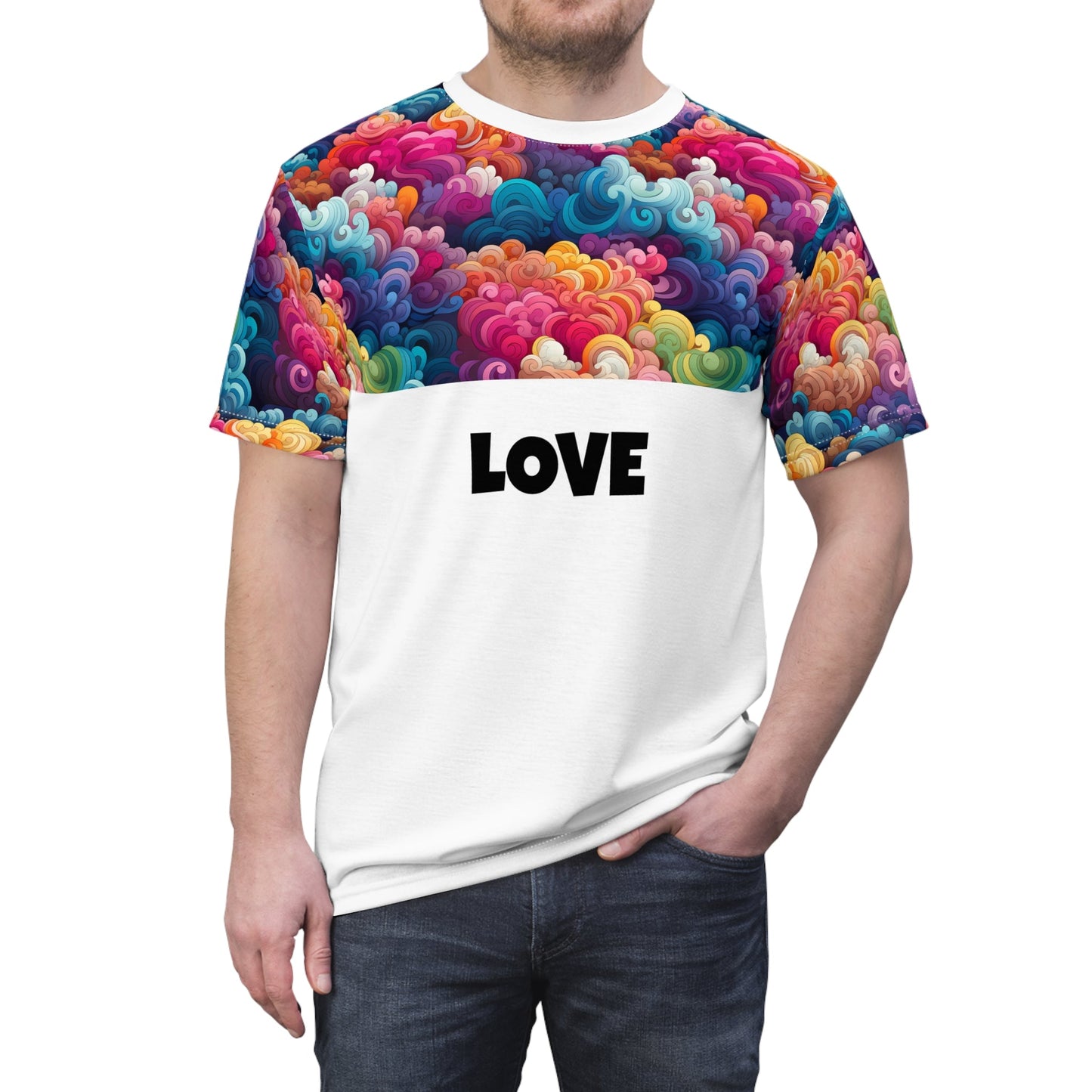 Colorful Clouds "Love" - Unisex T-shirt - All Over Prints - The Lucky Wombat