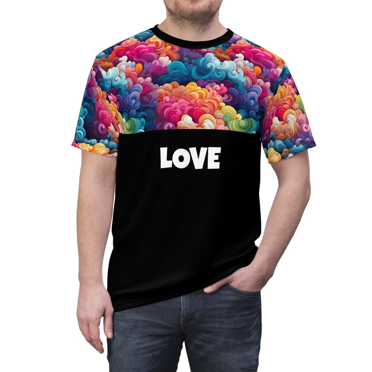 Colorful Clouds "Love" - Unisex T-shirt - All Over Prints - The Lucky Wombat