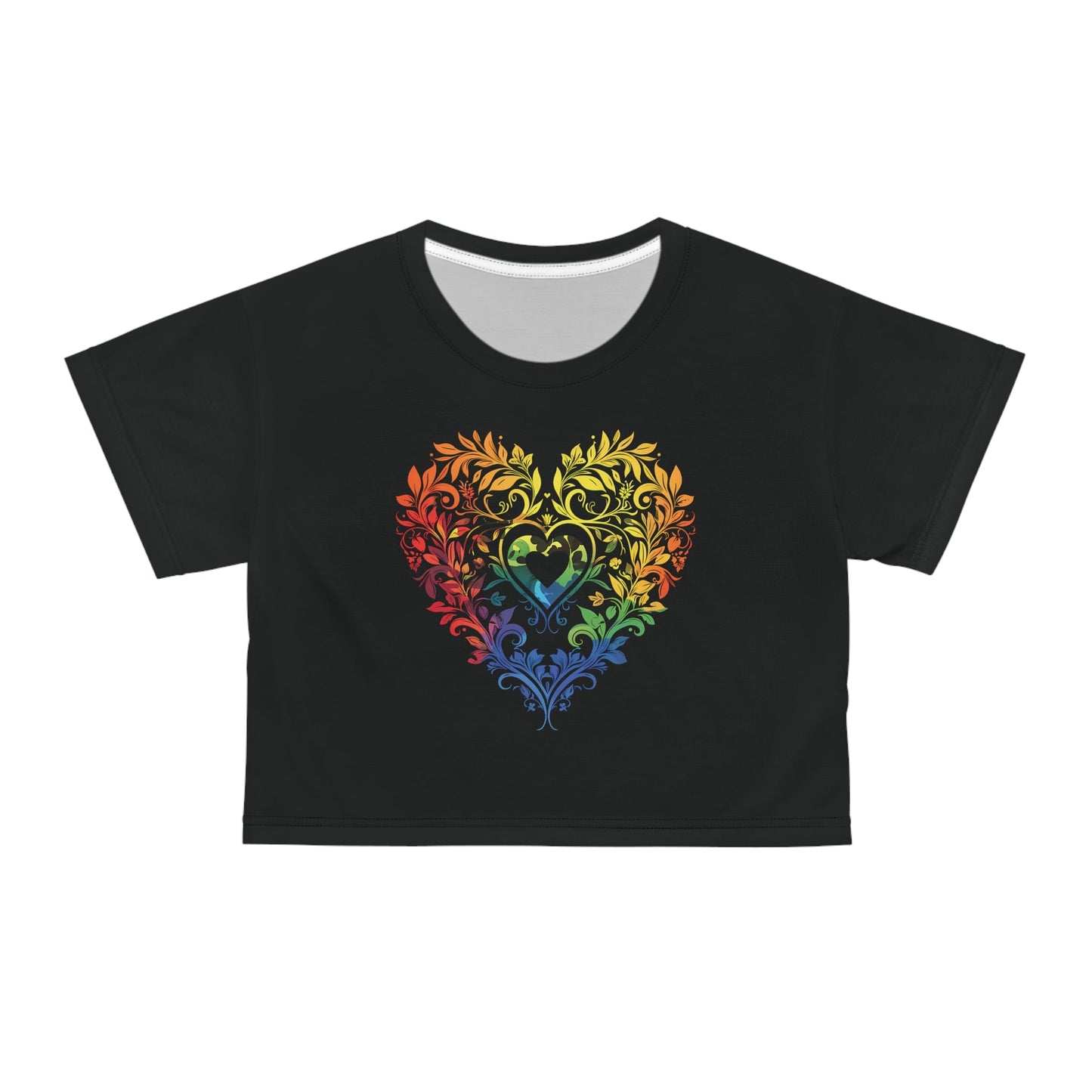 Heart Ornment Crop Top - All Over Prints - The Lucky Wombat