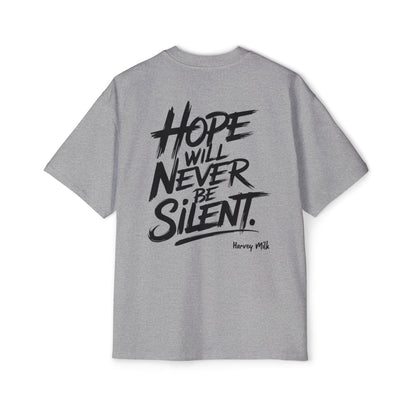 "Hope Will Never Be Silent" Oversize Tee – Harvey Milk Quote - T-Shirt - The Lucky Wombat