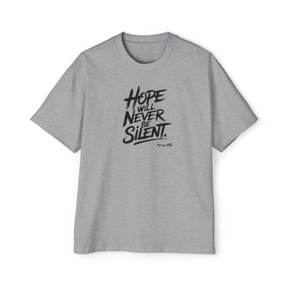 "Hope Will Never Be Silent" Oversize Tee – Harvey Milk Quote - T-Shirt - The Lucky Wombat