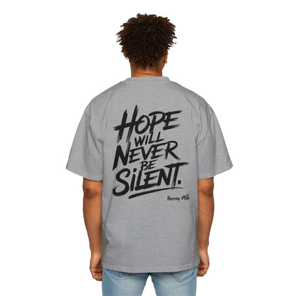 "Hope Will Never Be Silent" Oversize Tee – Harvey Milk Quote - T-Shirt - The Lucky Wombat