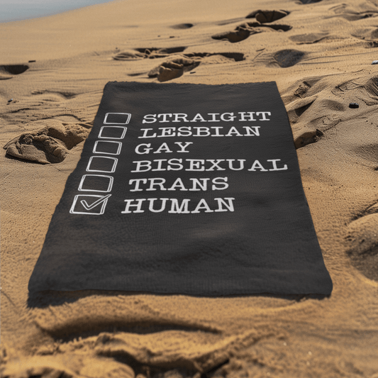 Human First Beach Towel - Home Decor - The Lucky Wombat