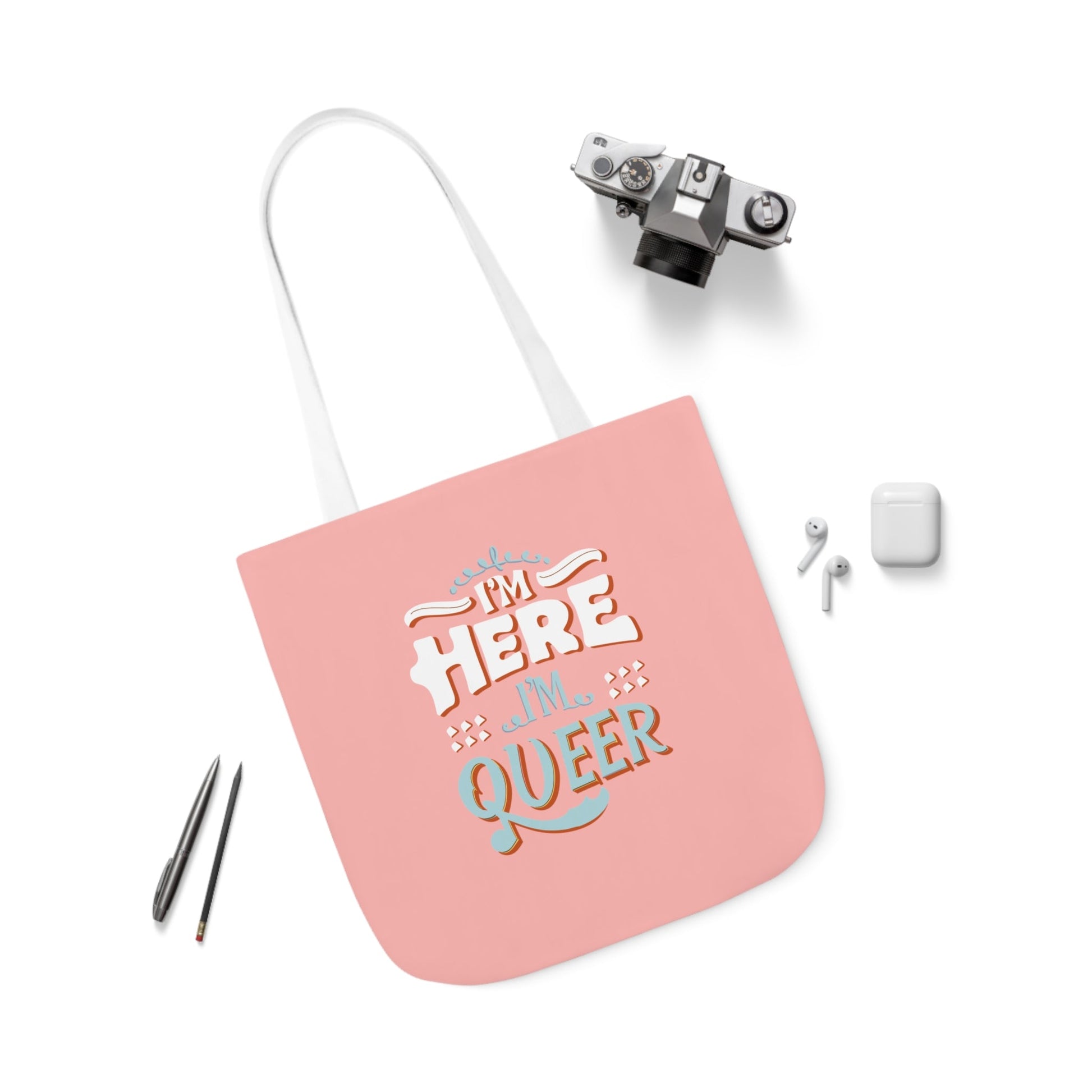 I'm Here , I'm Queer - Tote Bag - Accessories - The Lucky Wombat