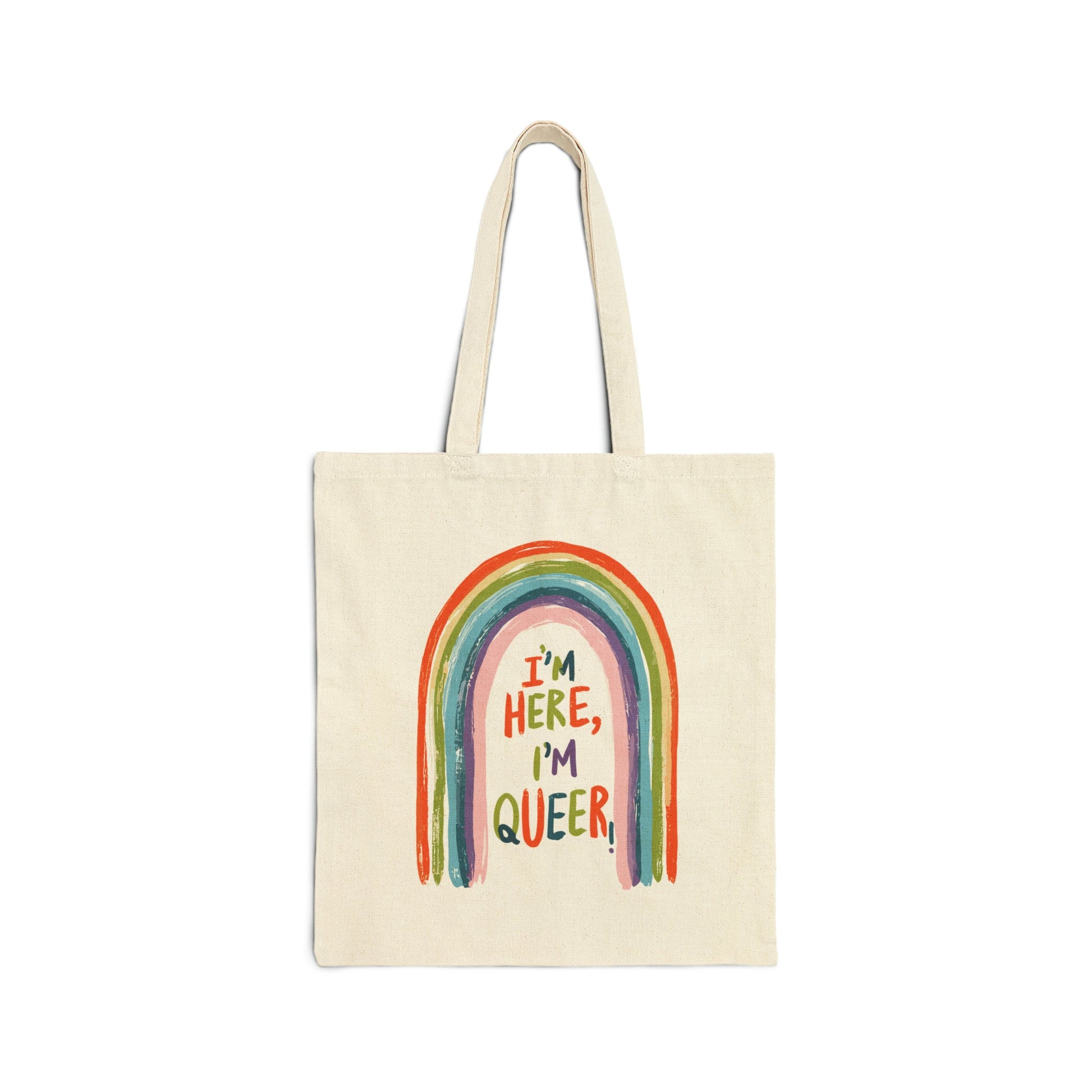 I'm here, I'm queer - Tote Bag - Bags - The Lucky Wombat