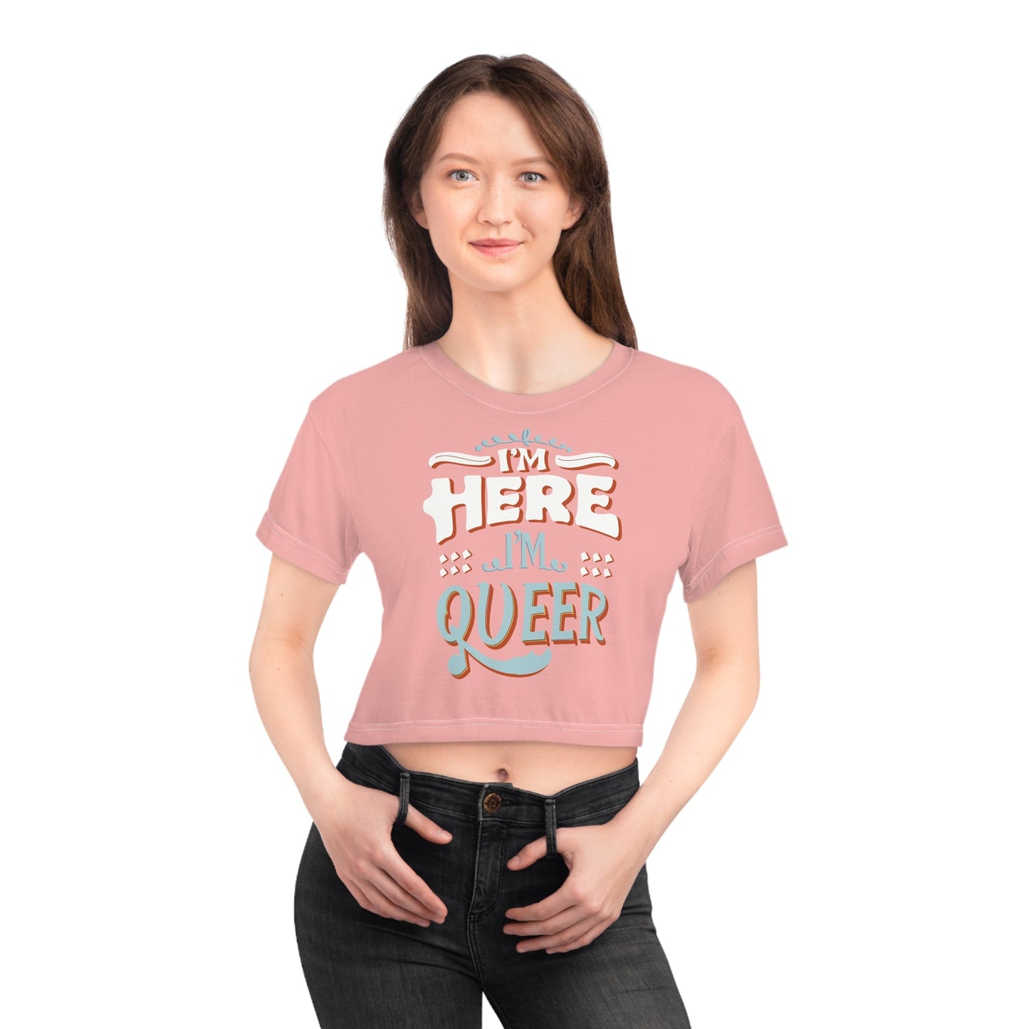 I'm Here,I'm Queer! Crop Top - All Over Prints - The Lucky Wombat