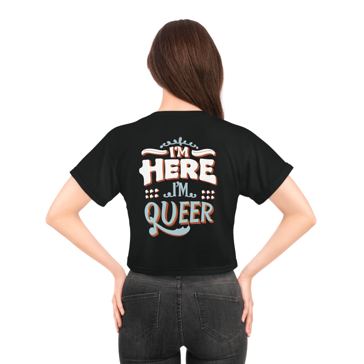 I'm Here,I'm Queer! Crop Top - All Over Prints - The Lucky Wombat