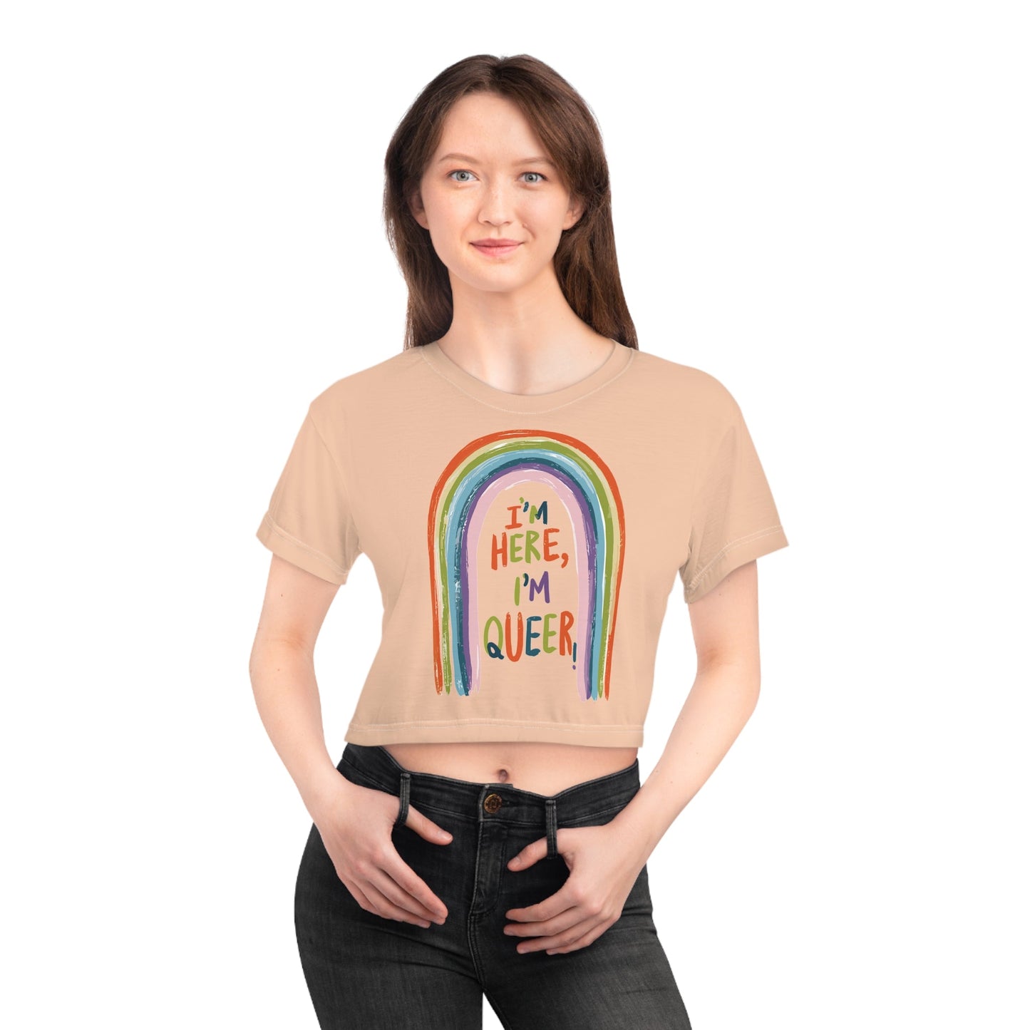 I'm Here,I'm Queer! - Crop Top - All Over Prints - The Lucky Wombat