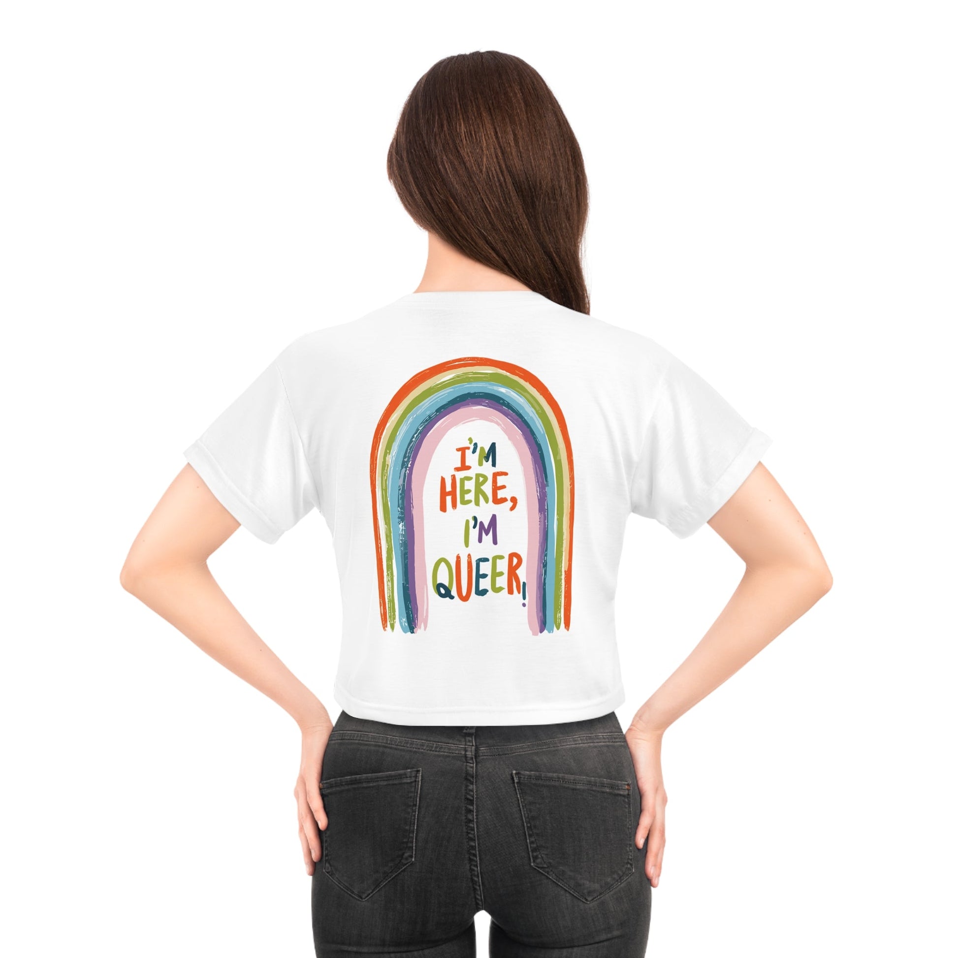 I'm Here,I'm Queer! - Crop Top - All Over Prints - The Lucky Wombat