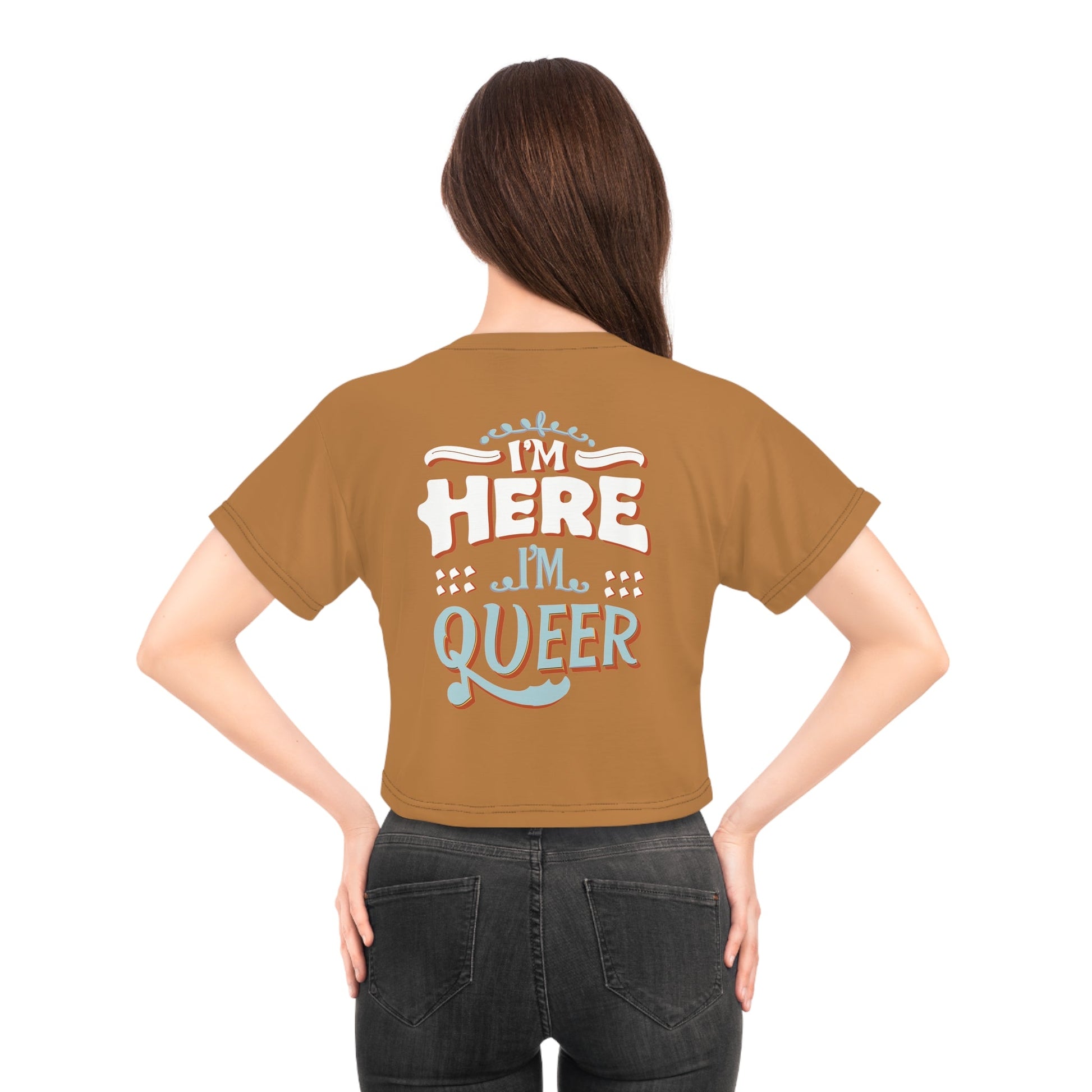 I'm Here,I'm Queer! Crop Top - All Over Prints - The Lucky Wombat