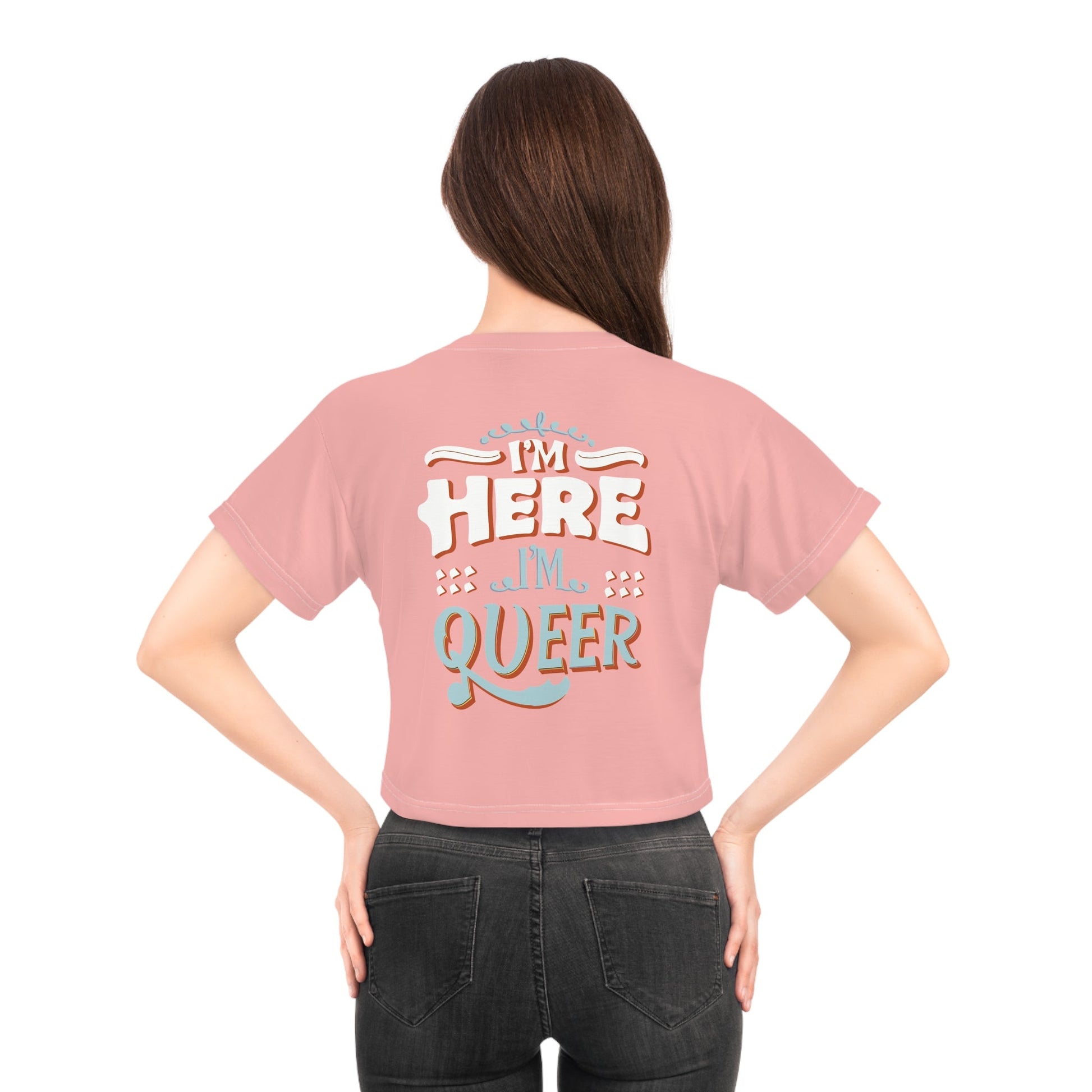 I'm Here,I'm Queer! Crop Top - All Over Prints - The Lucky Wombat