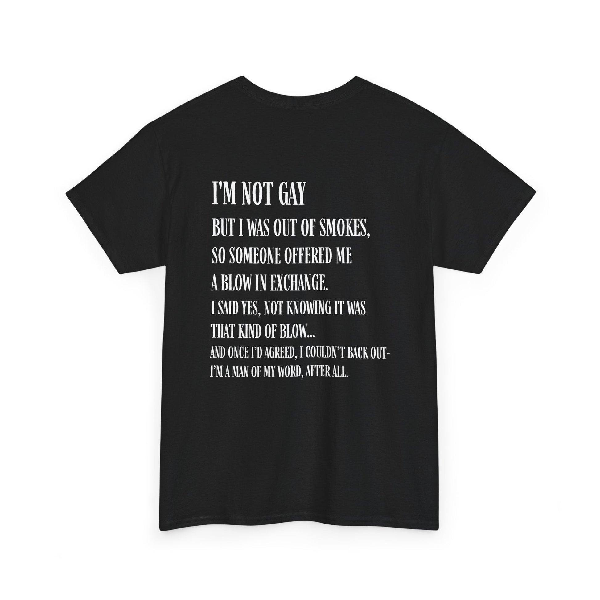 I'm Not Gay But I Was Out of Smokes | Tee - T-Shirt - The Lucky Wombat