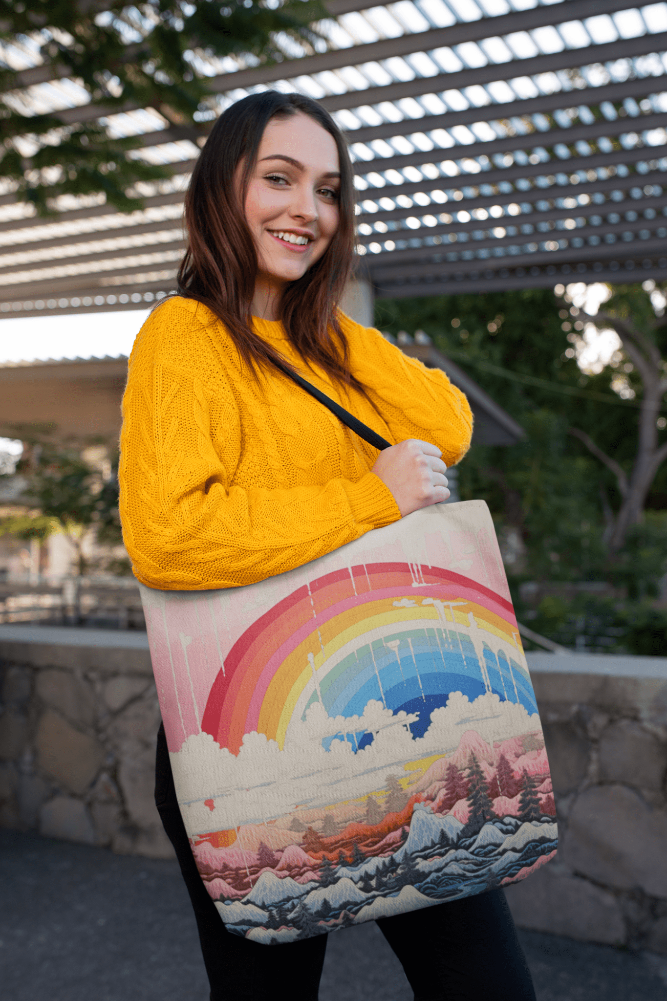 Japanese Rainbow Tote Bag - Accessories - The Lucky Wombat