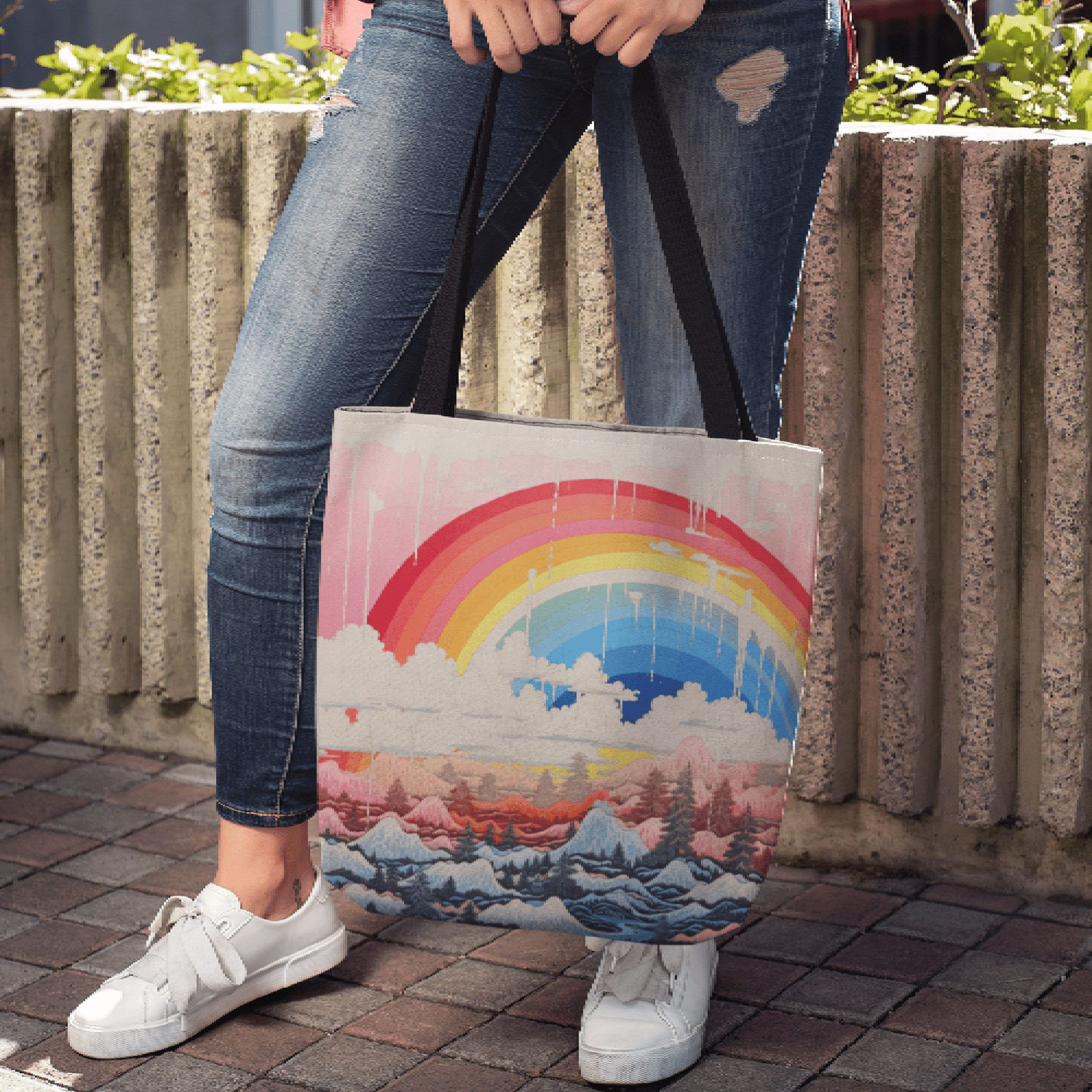 Japanese Rainbow Tote Bag - Accessories - The Lucky Wombat