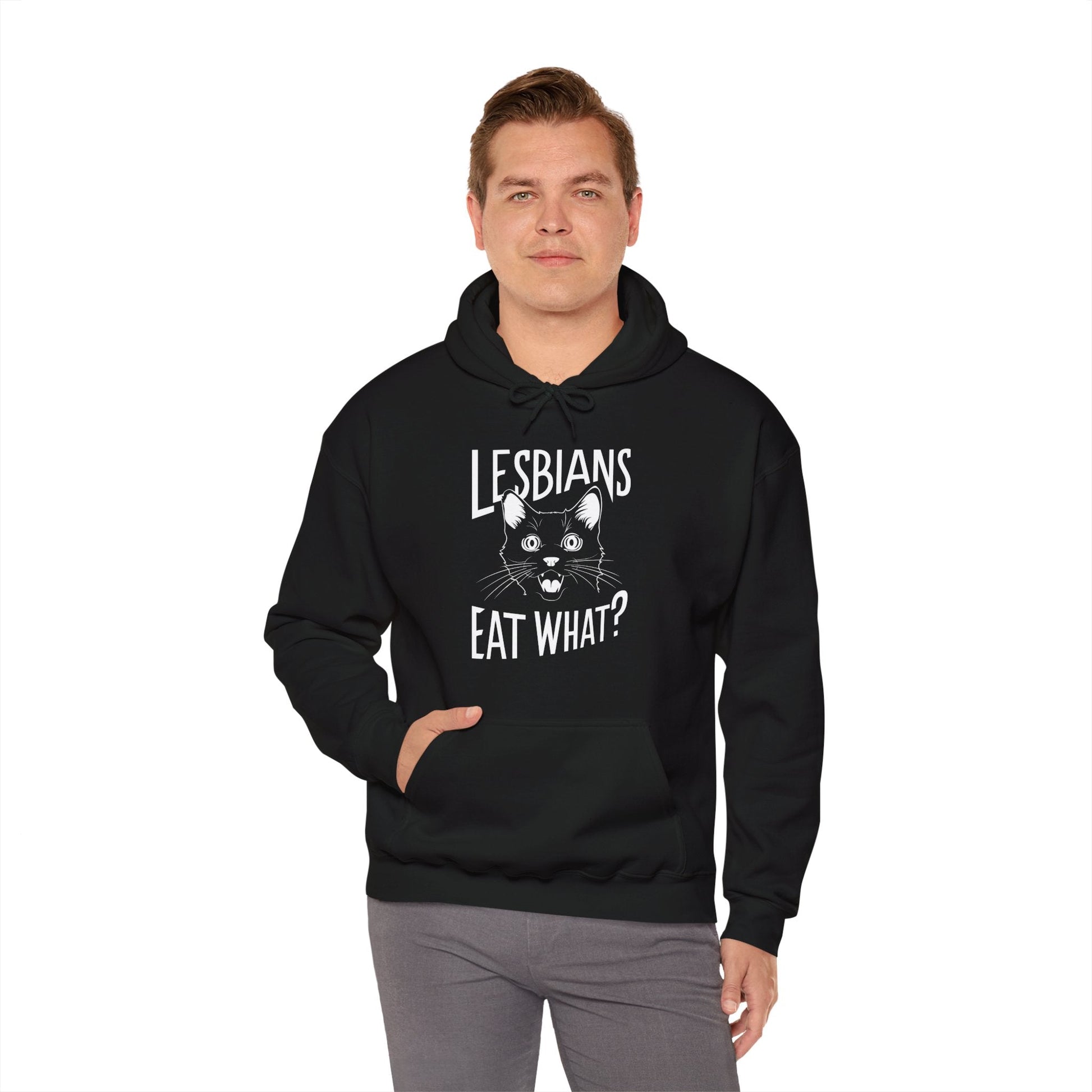 LGBTQ Hoodie - Lesbians Eat What - Hoodie - The Lucky Wombat