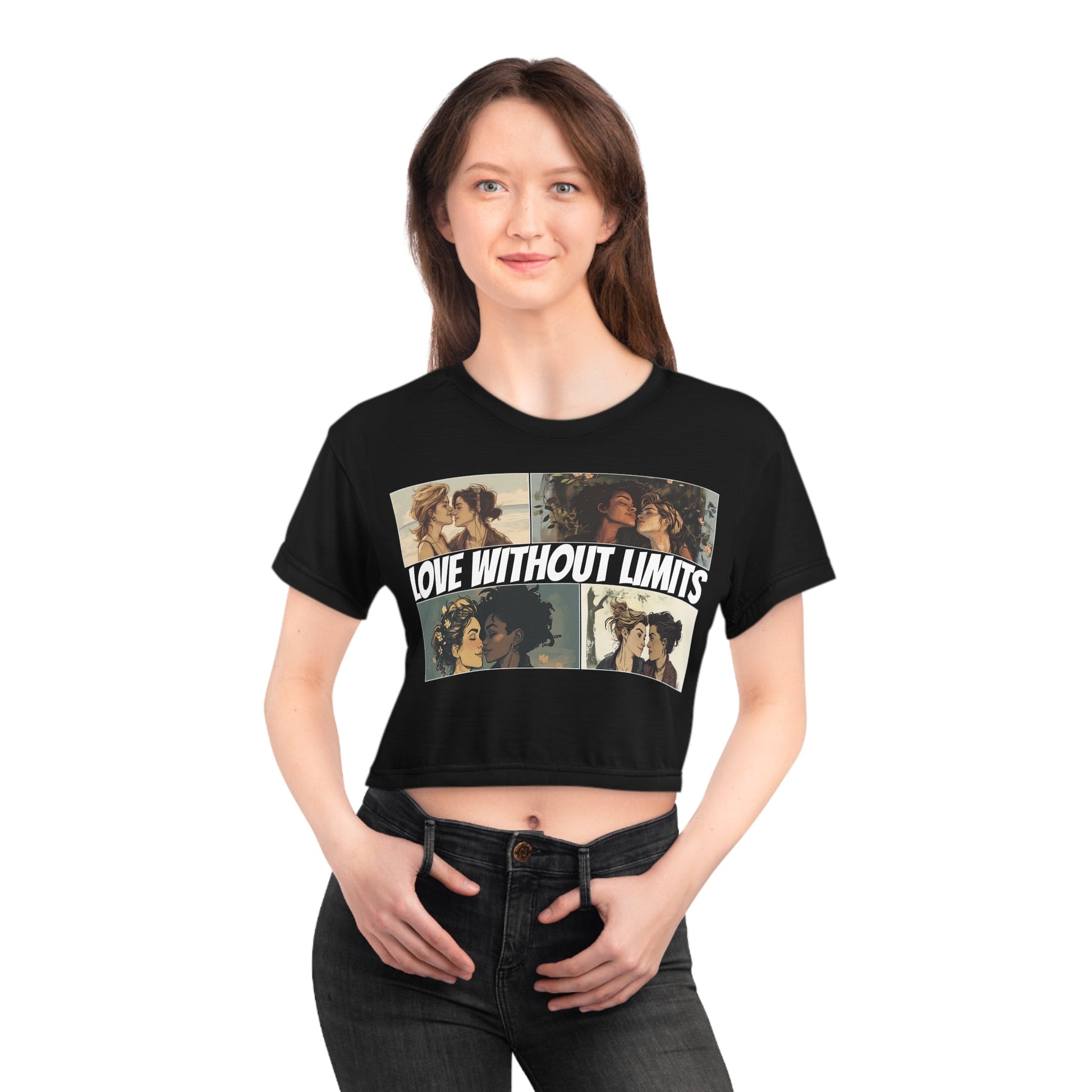 Love Without Limits - Girls - Crop Top - All Over Prints - The Lucky Wombat