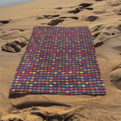 Mini Hearts Beach Towel - Home Decor - The Lucky Wombat