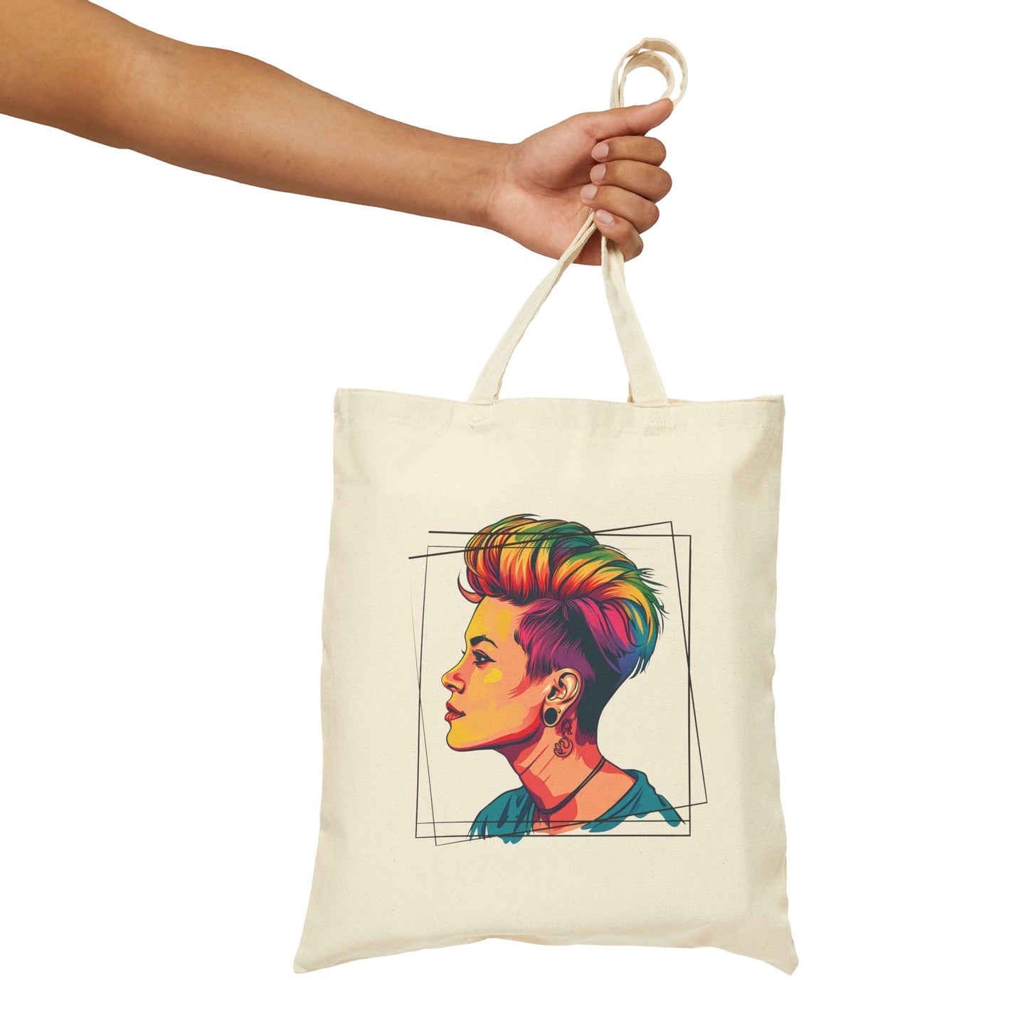 Pixie Hair - Cotton Canvas Tote Bag - Bags - The Lucky Wombat