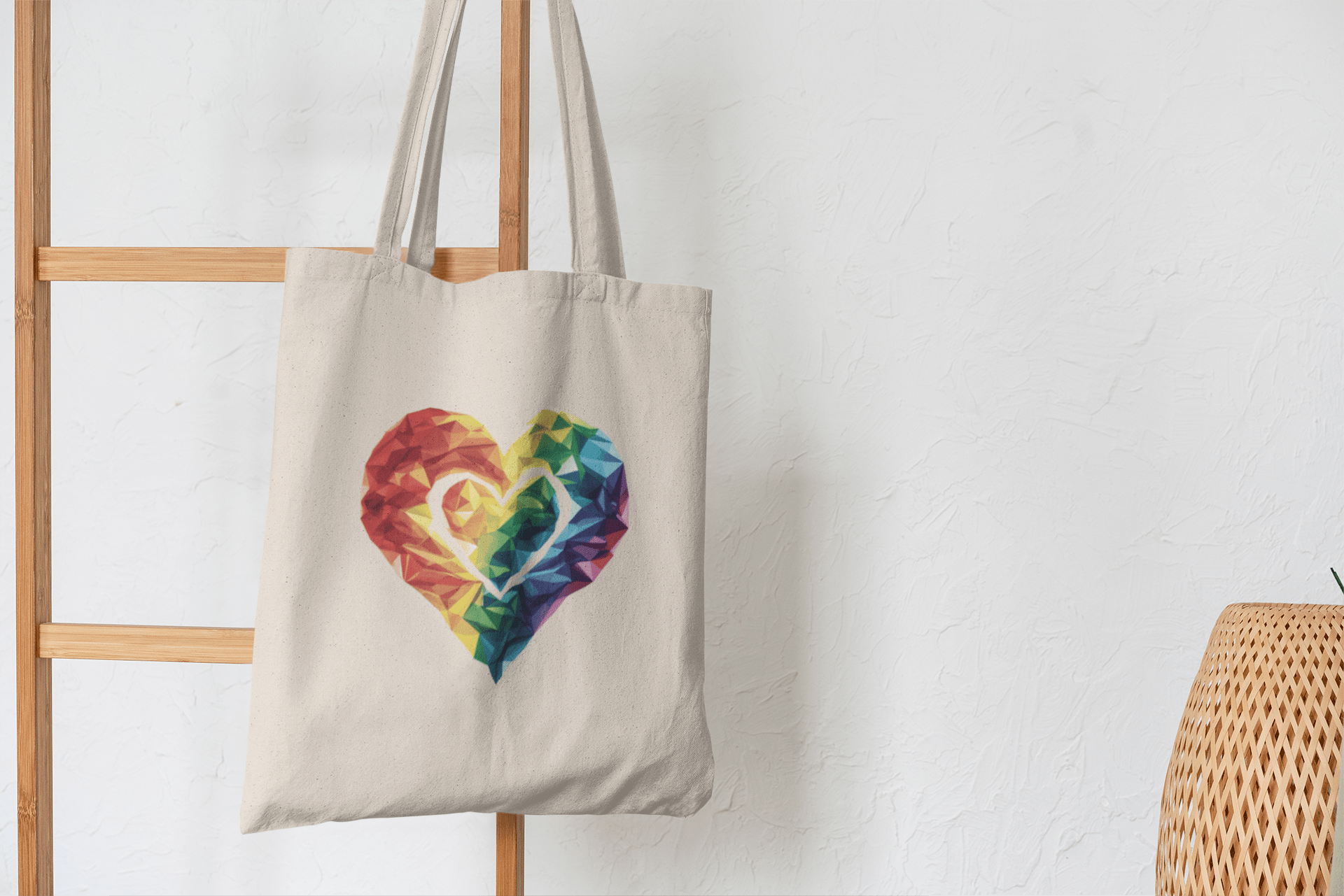 Polygon Heart - Tote Bag - Bags - The Lucky Wombat