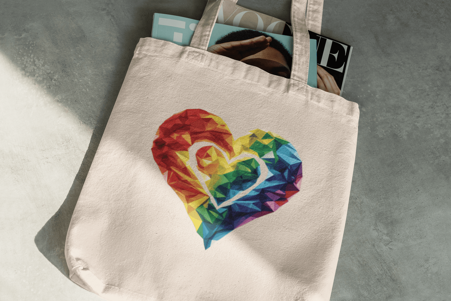 Polygon Heart - Tote Bag - Bags - The Lucky Wombat