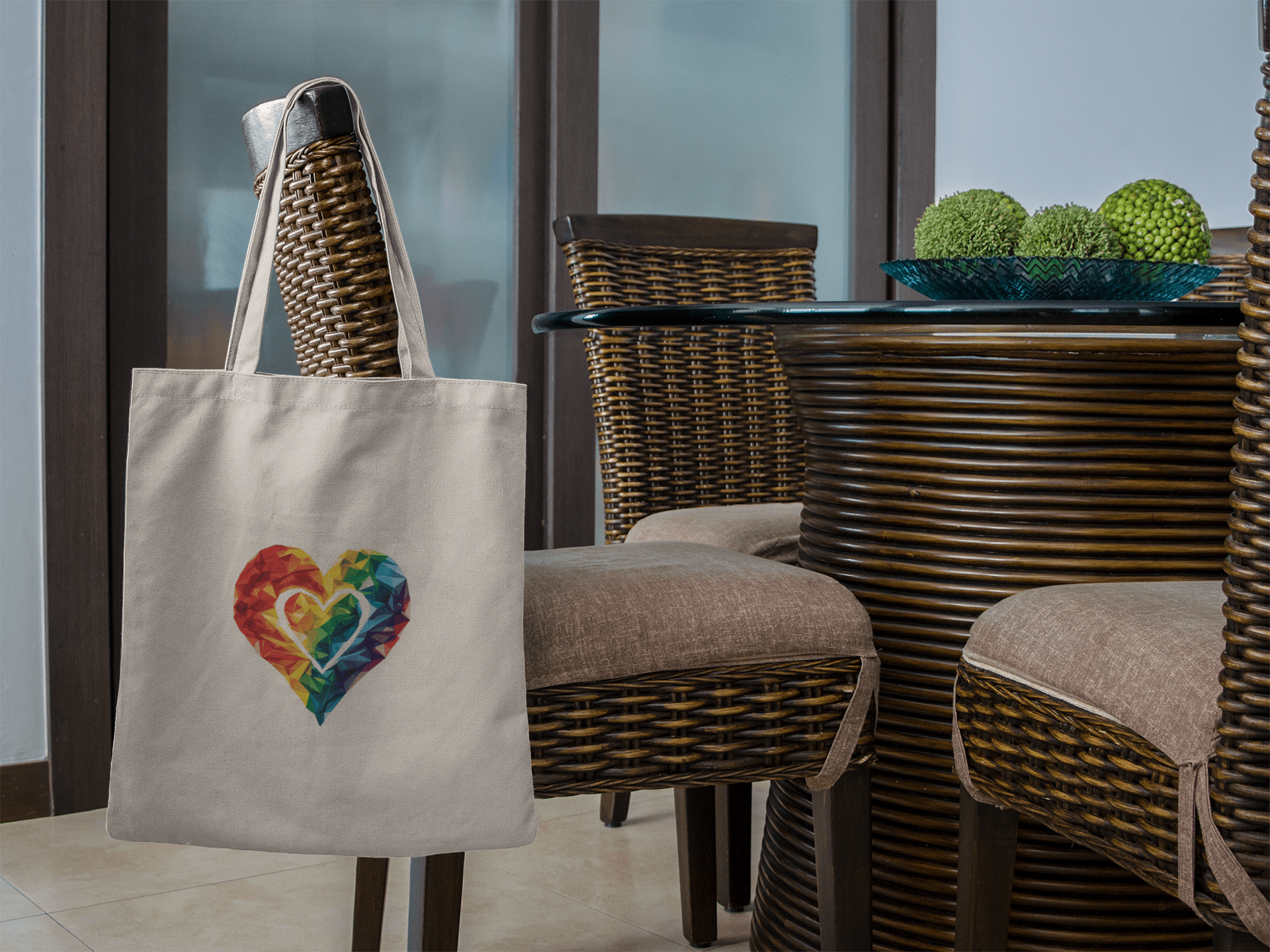 Polygon Heart - Tote Bag - Bags - The Lucky Wombat