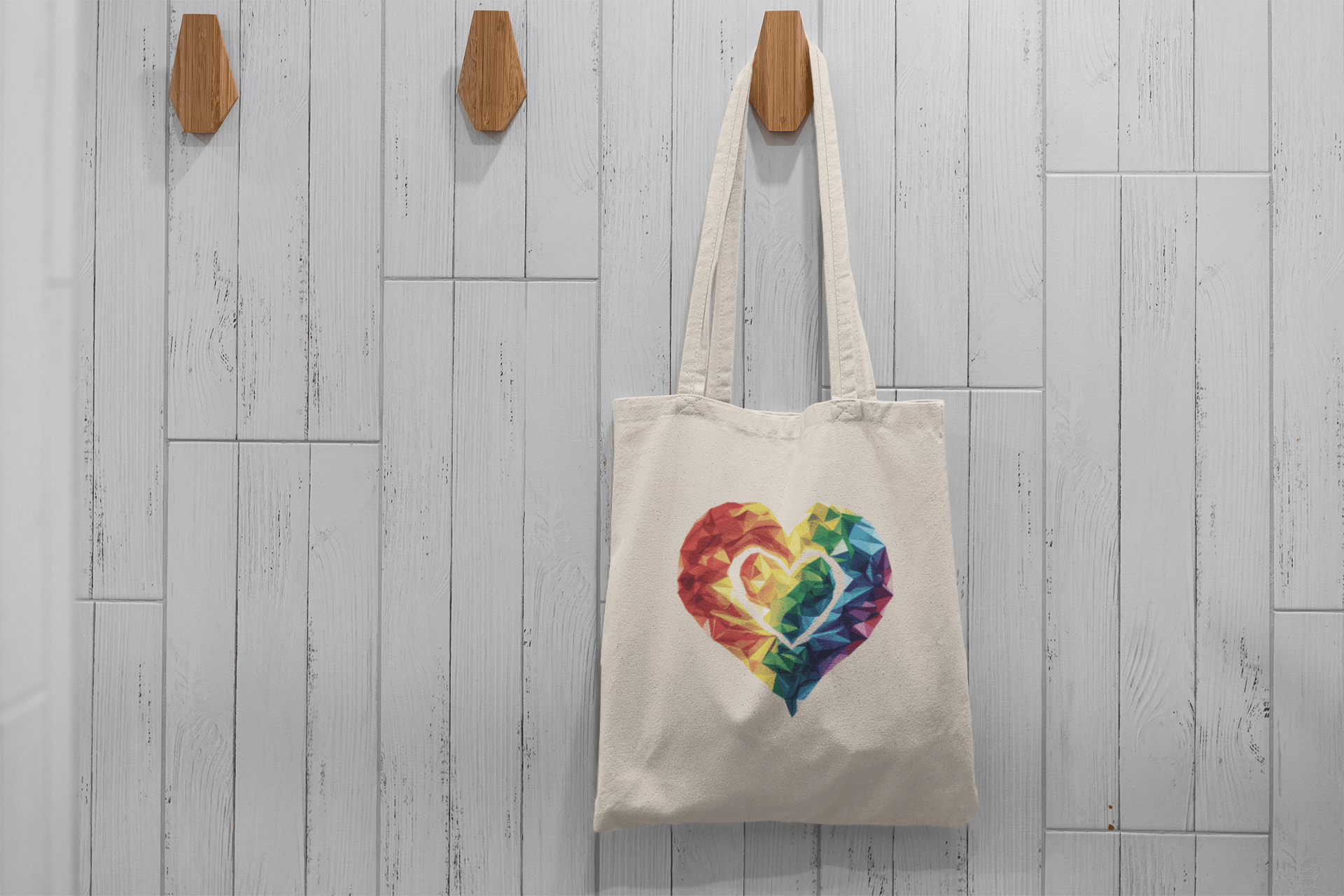 Polygon Heart - Tote Bag - Bags - The Lucky Wombat