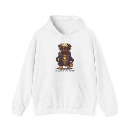 Pug Life Hoodie | Too Glam To Give a Damn - Hoodie - The Lucky Wombat