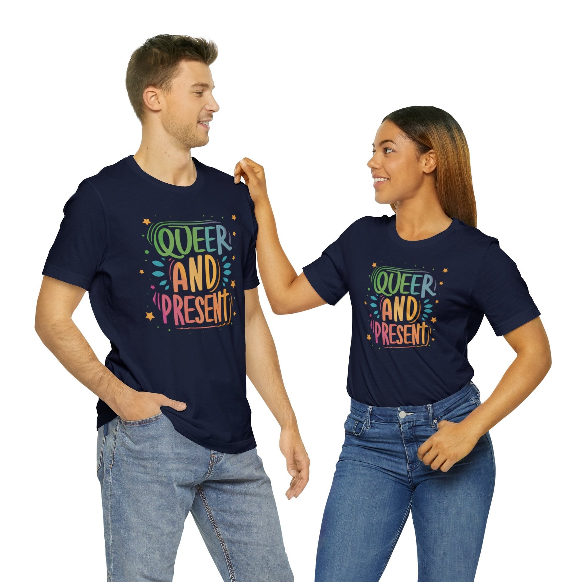 Queer and Present - Unisex T-shirt - T-Shirt - The Lucky Wombat