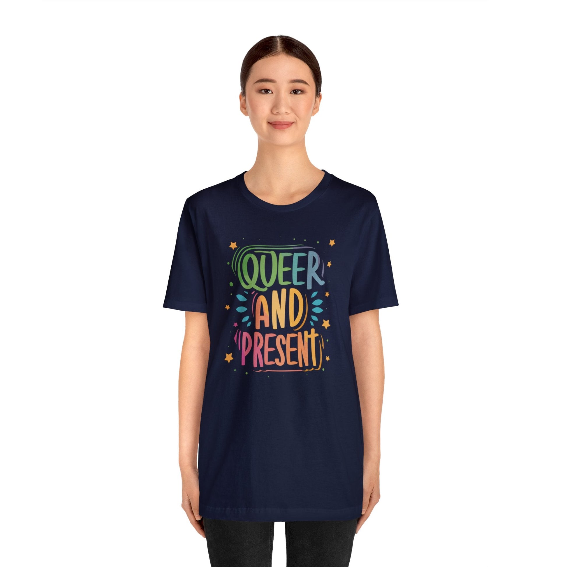 Queer and Present - Unisex T-shirt - T-Shirt - The Lucky Wombat