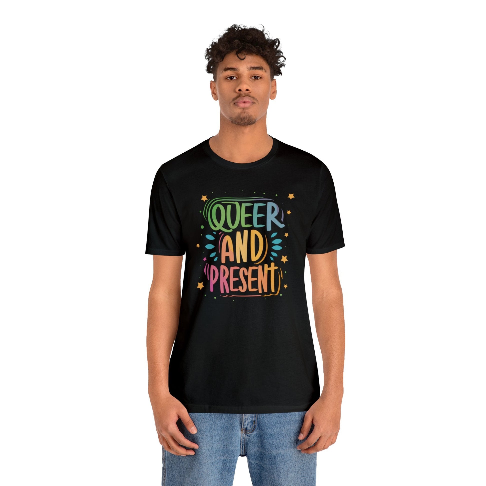 Queer and Present - Unisex T-shirt - T-Shirt - The Lucky Wombat