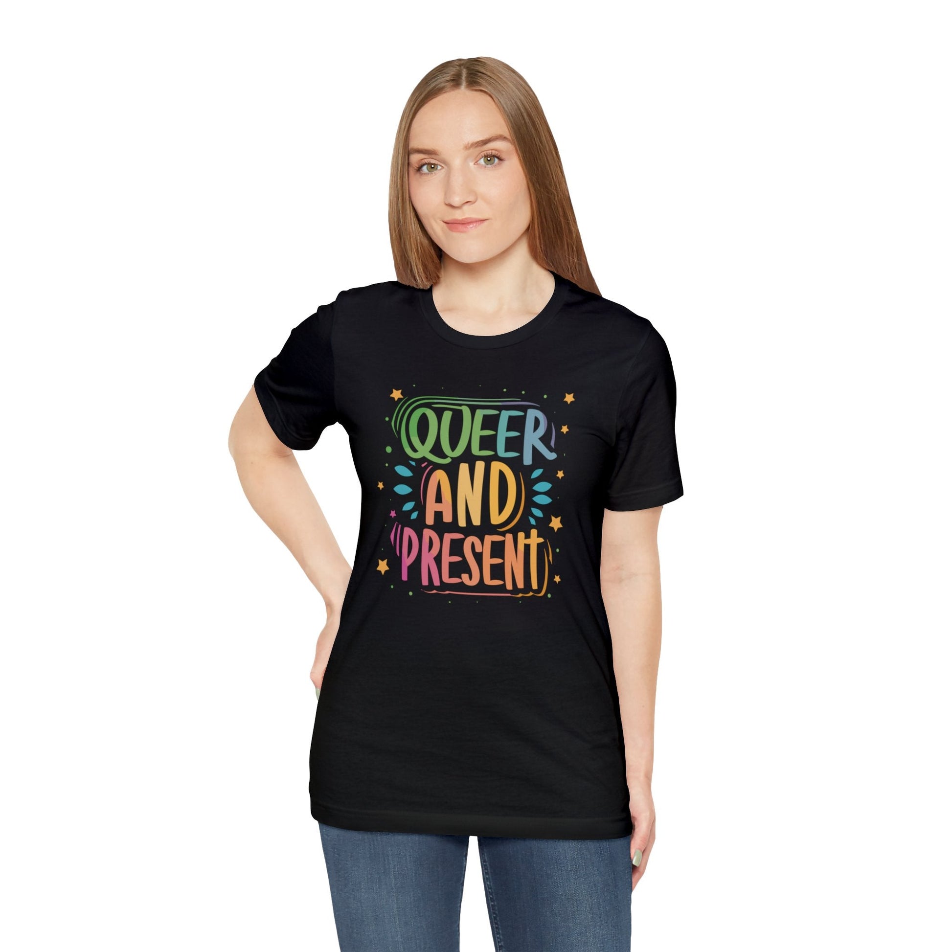 Queer and Present - Unisex T-shirt - T-Shirt - The Lucky Wombat