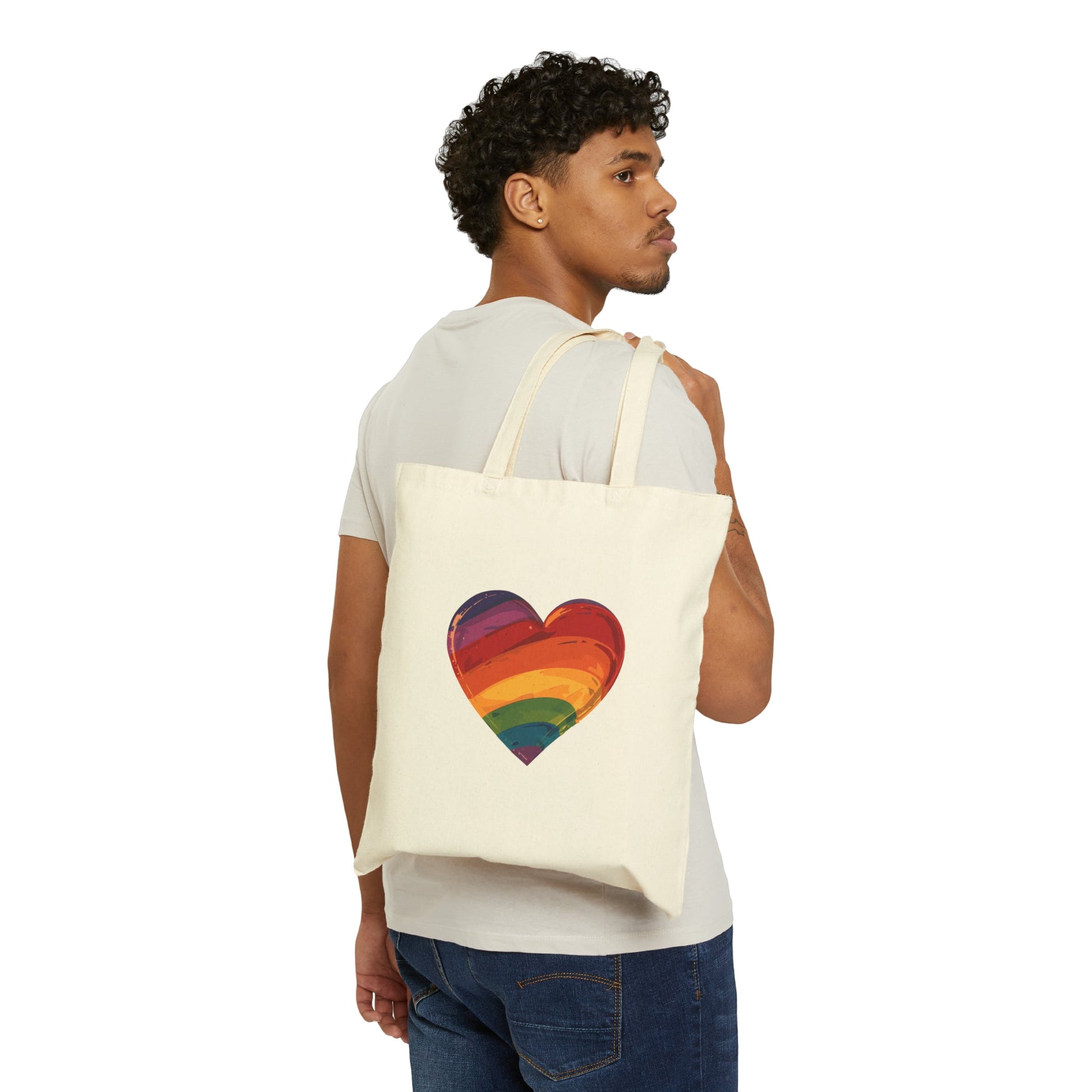 Rainbow - coloured Heart - Tote Bag - Bags - The Lucky Wombat