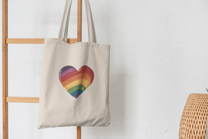 Rainbow - coloured Heart - Tote Bag - Bags - The Lucky Wombat