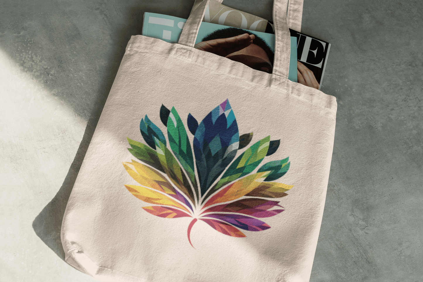 Rainbow - coloured Leaf - Tote Bag - Bags - The Lucky Wombat