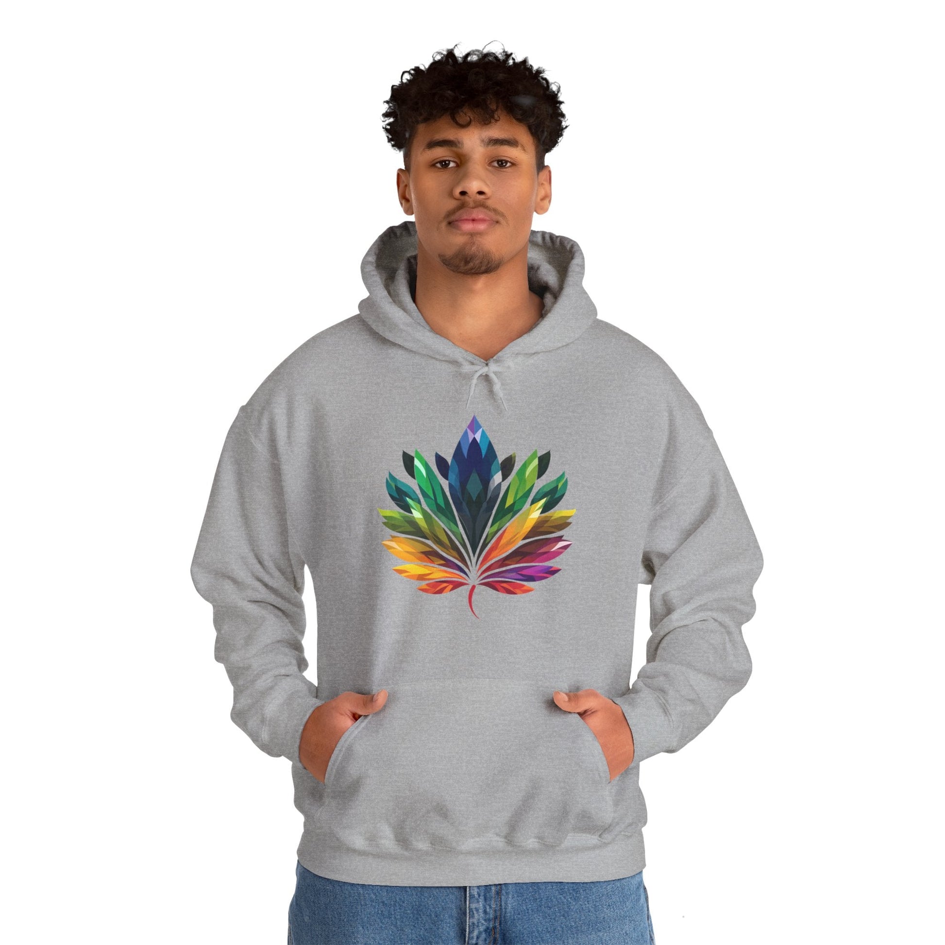 Rainbow - Coloured Leaf - Unisex Hoodie - Hoodie - The Lucky Wombat